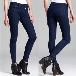 NWOT Rag & Bone Cadet Blue Moto Zip Skinny Ankle Jeans